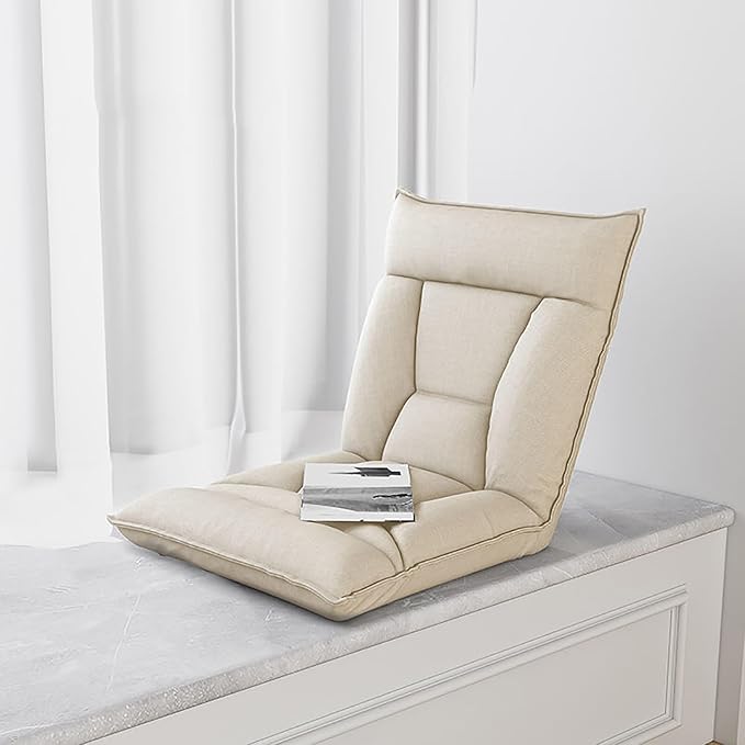 NaKeah Floor Chair 5-Position Adjustable Padded Lazy Recliner with Comfortable Back Support and Skin-Friendly Cover Great for Reading Playing Game MeditatingB