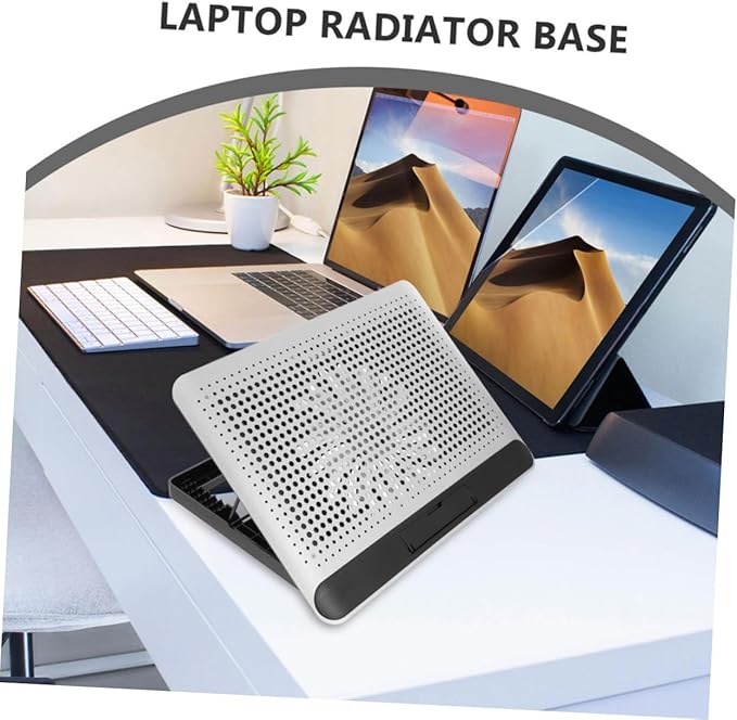Notebook Cooler Aluminum Alloy Thin Quiet Cooling Pad with Stand Ergonomic Laptop Support Frame for Up to Computers Silver