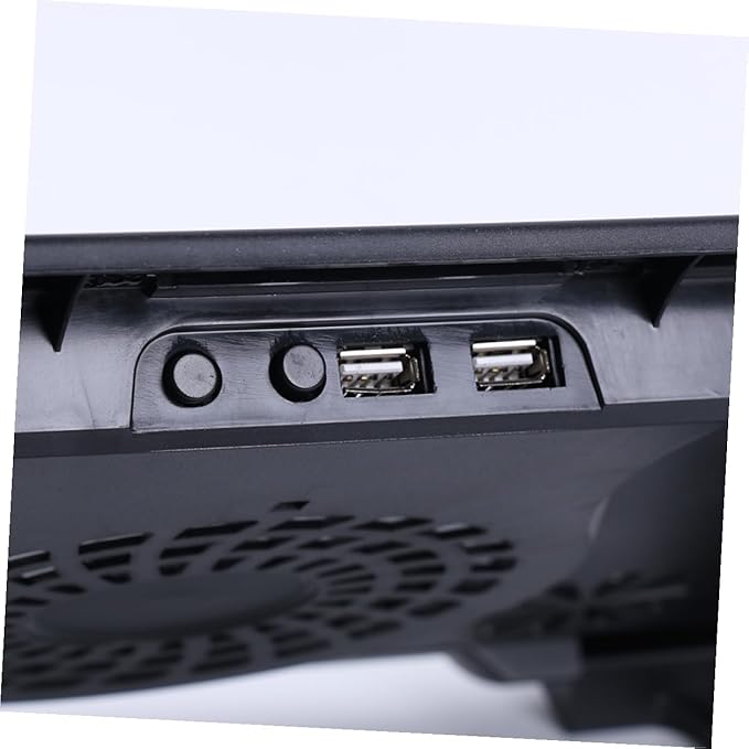 TEHAUX Laptop Cooling Pad with 5 Fans USB Cooling Device Adjustable Stand for Notebook and Gaming Laptops Black Non-Slip Base Cooler Mat