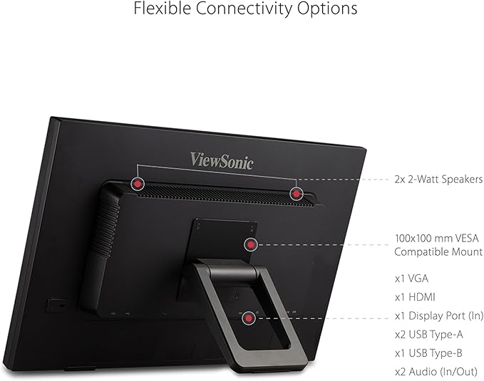 ViewSonic TD2423D 24 Inch 1080p 10-Point Multi IR Touch Screen Monitor with Eye Care HDMI VGA USB Hub and DisplayPort