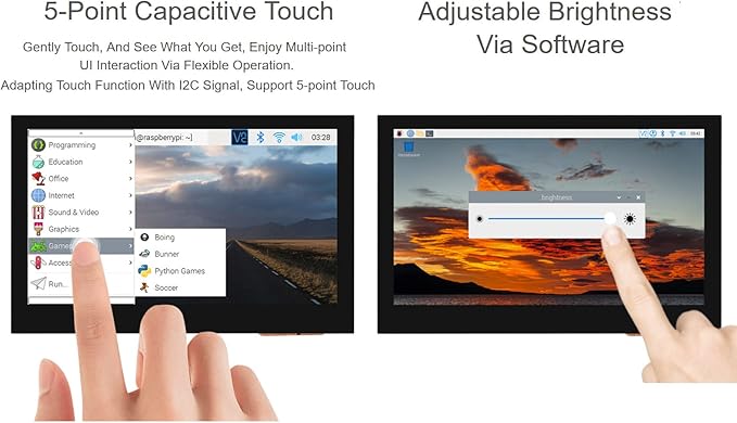 waveshare 4.3inch DSI Touch Display for Raspberry Pi 4B/3B+/3A+/3B/2B/B+/A+ Thin &amp Light Touch Screen 800×480 Resolution IPS Display Support 5-Point Capacitive Touch
