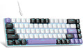 MageGee Portable 60% Mechanical Gaming Keyboard MK-Box LED Backlit Compact 68 Keys Mini Wired Office Keyboard with Red Switch for Windows Laptop PC Mac - White/Purple
