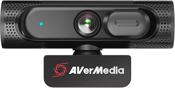 AVerMedia Live Streamer CAM 315 Webcam 1080p/60fps Recording Microphones Fixed Focus Wide Adjustable Field of View Works with Skype Zoom Teams - Black