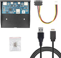 JSER USB 3.1 Front Panel Header 19Pin to USB-C &amp USB 3.0 HUB 4 Ports Front Panel Motherboard Cable Compatible for 3.5 Floppy Bay