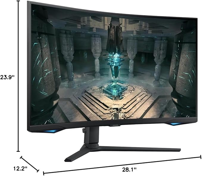 Samsung 32 Odyssey G Series QHD Gaming Monitor 240Hz 1ms Gaming Hub Smart TV Apps 1000R Curved Swivel &amp Tilt Adjustable Stand Black with GSF HDMI Cable