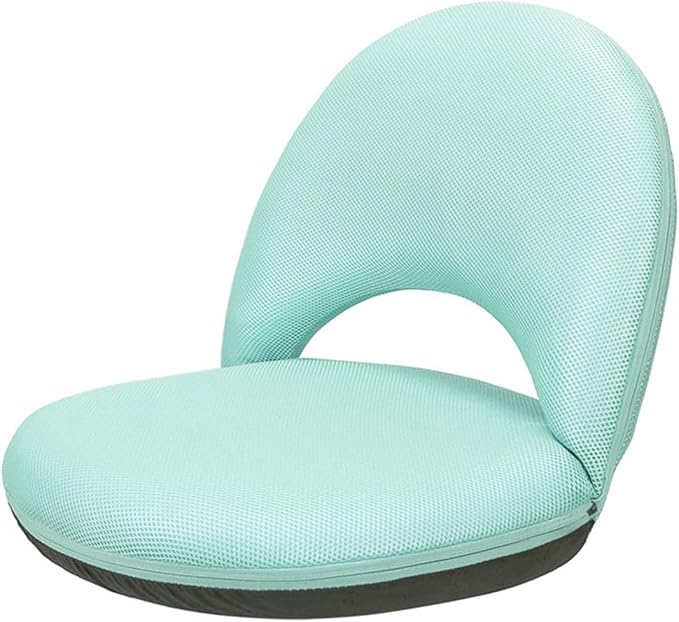 GIZNXBA Floor Chair Adjustable Back Support Chair Foldable Meditation Seating 5 Adjustable Position Cushioned Recliner for Adults Kids Video-Gaming Reading Watching(/GreenA)