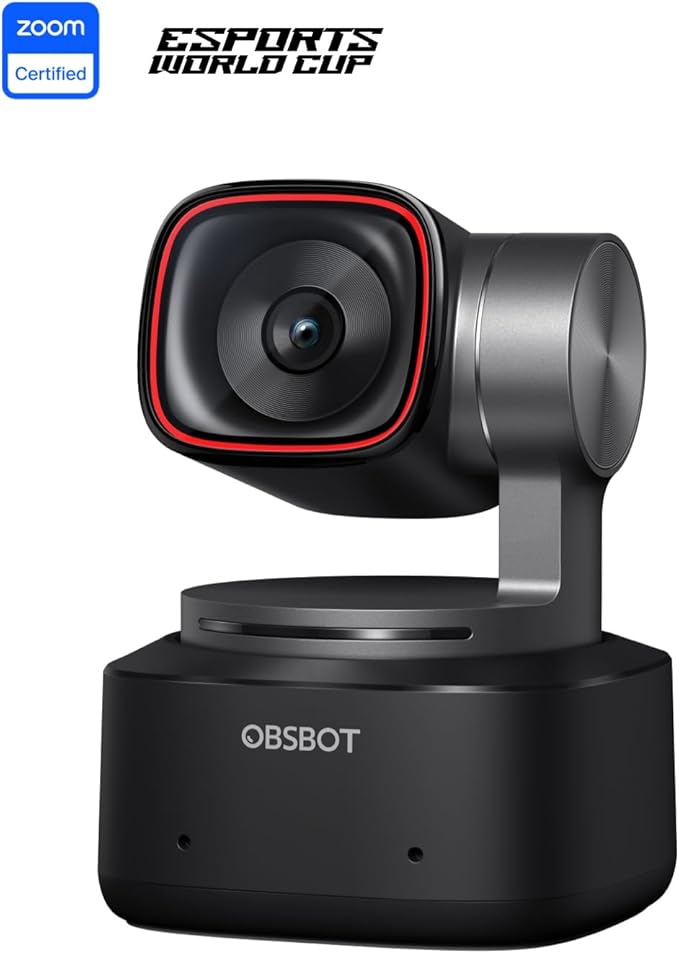 OBSBOT Tiny 2 Webcam 4K Voice Control PTZ AI Tracking Multi-Mode &amp Auto Focus Web Camera with 1/1.5 Sensor Gesture Control 60 FPS HDR Light Correction Webcam for PC Streaming Meeting etc
