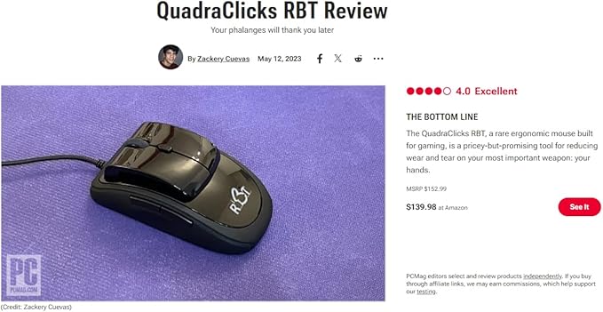 RBT Ergonomic Gaming Mouse Shoulder-First Design for All-Day Comfort PPE LMN with FSA HSA or HRA