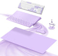 Ospelelf Keyboard Wrist Rest Stand Pad and Ergonomic Mouse Pad Set with Large Mousepad Memory Foam Comfort Premium Office Desk Accessories for Pain Relief Purple