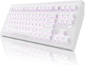ZORNHER CG870 Wireless Mechanical Keyboard80% White Gaming Keyboard Creamy KeyboardShine Though Double Shot KeycapsCreamy Sounding Linear SwitchesHot-Swappable