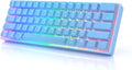 HK GAMING GK61 Mechanical Gaming Keyboard - 61 Keys Multi Color RGB Illuminated LED Backlit Wired Programmable for PC/Mac Gamer (Gateron Optical Black Blue)