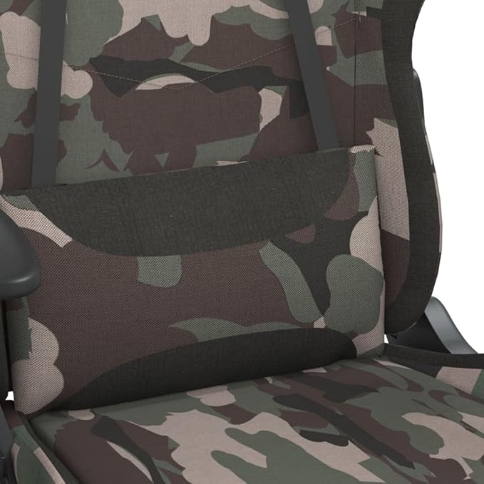 Gaming Chair with Footrest Ergonomic Office Chair Computer Chair with Footrest and Lumbar Support Height Adjustable Game Chair with 360°Swivel Seat Camouflage and Black Fabric