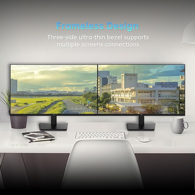 KTC 24 Inch 1080P Full HD Computer Monitor 100Hz HDR10 Frameless Gaming Monitor with Freesync HDMI &amp VGA Ports PC Monitor for Working VESA Tilt Adjustable Eye Care (Renewed)