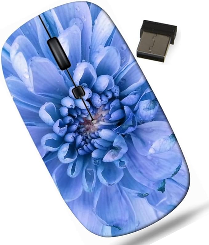maizi Mouse Chromebook Laptop PC Notebook Mice 22556635 Chrysanthemum Flower Portable 2.4G with USB Receiver Printed in USA