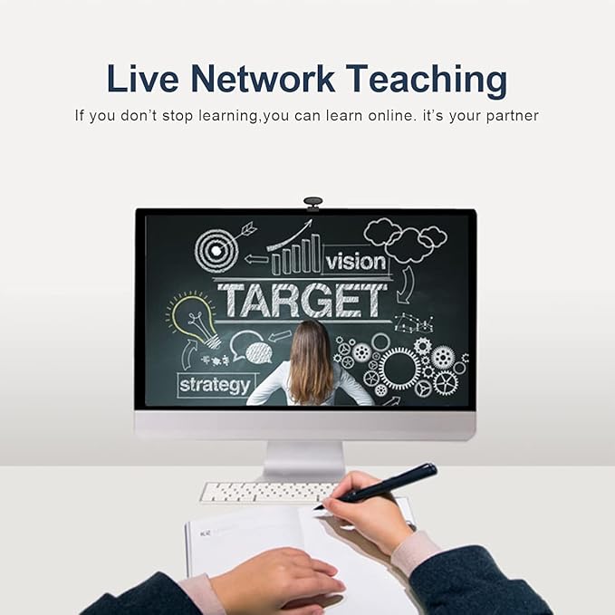 1080P HD Computer Camera Video Conference Camera Webcam 2 Pixel Auto Focus 360° Rotation USB Plug &amp Play with Microphone for Video Meeting Online Teaching Training Live Webcasting