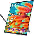 Dual Monitor 14 Inch 2K OLEDPortable Touch Monitor for Laptop Extender| 2K |100% DCI P3|Plug-Play|Stand- VESA| |Slim-Frameless| Computer Triple Display Laptop PC Windows Mac