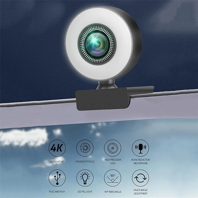 Multifunctional 1080p Mini Ringlight for Makeup Live Fill Light LED Dimmable Lamp Photo Video Camera