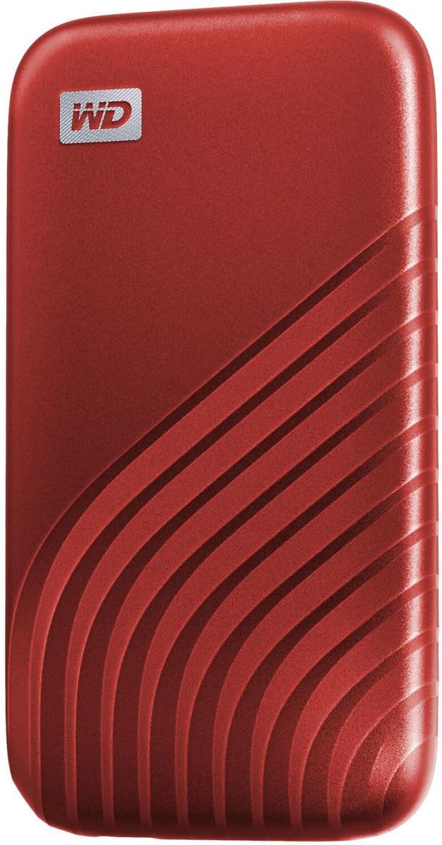 Western Digital 2TB My Passport SSD Portable External Solid State Drive Red Sturdy and Blazing Fast Password Protection with Hardware Encryption - WDBAGF0020BRD-WESN