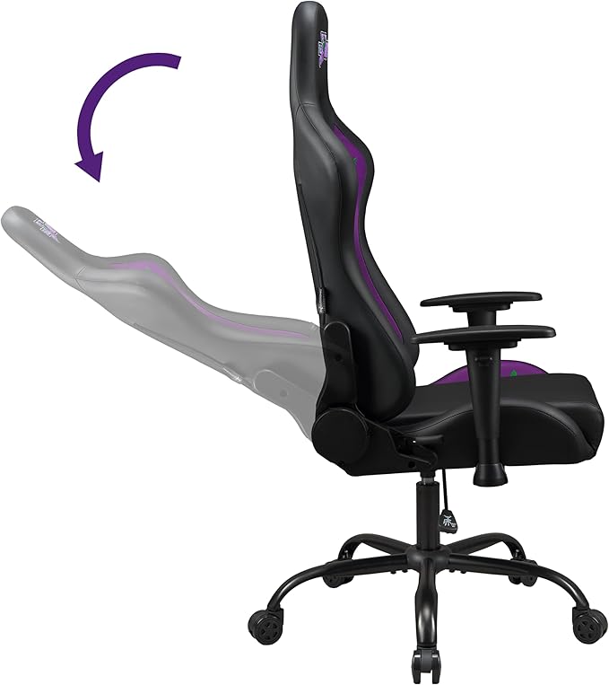 Joker - Gaming Chair or Office Chair Adult Gamer Chair Comfortable seat Integrated headrest Adjustable armrests and Height Ergonomic backrest - Black