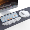 Cloud Keyboard Wrist Rest and Mouse Wrist Rest Kawaii Memory Foam Wrist Support Mouse Pad for Typing Pain Relief Cloud Palm Rest with Mousepad Non-Slip Base for Home Office Computer Laptop (White)
