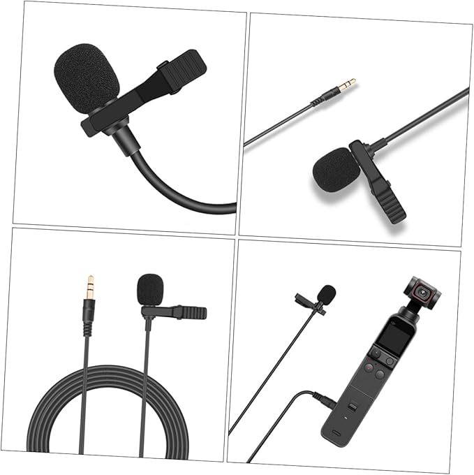 Angoily 3pcs Lavalier Microphone Compatible Pocket Clip Mic for Vlogging Live Streaming Gaming High Sensitivity Capacitor Mic Sturdy Collar Clip