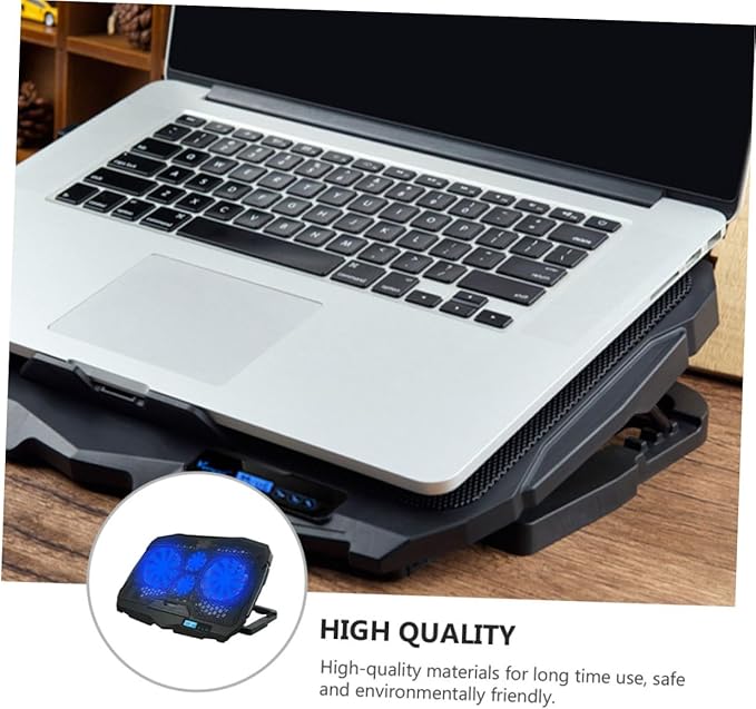 jojofuny Silent Laptop Cooler Stand with Speed Fans Cooling Rack for Notebooks Stable Shake Laptop Riser for Gaming and Office Use