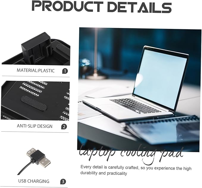 Laptop Cooling Pad Laptop Riser Holder Notebook Cooler Fan Cooling Pad