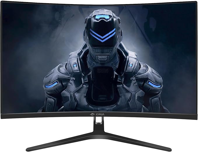 CRUA 27 Curved Gaming Monitor FHD 1920x1080P 144Hz/180Hz Computer Monitor 1800R VA Screen 120% sRGB AMD FreeSync HDMI &amp DP Wall Mount Install- Black