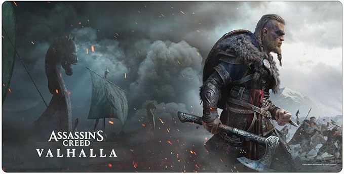 Head Case Designs Officially Licensed Assassin's Creed Male Eivor Raid Valhalla Graphics 23.62 x 11.81 x 0.12 inches (600 x 300 mm) - L Gaming Office Desk PC Keyboard Mouse Mat Pad