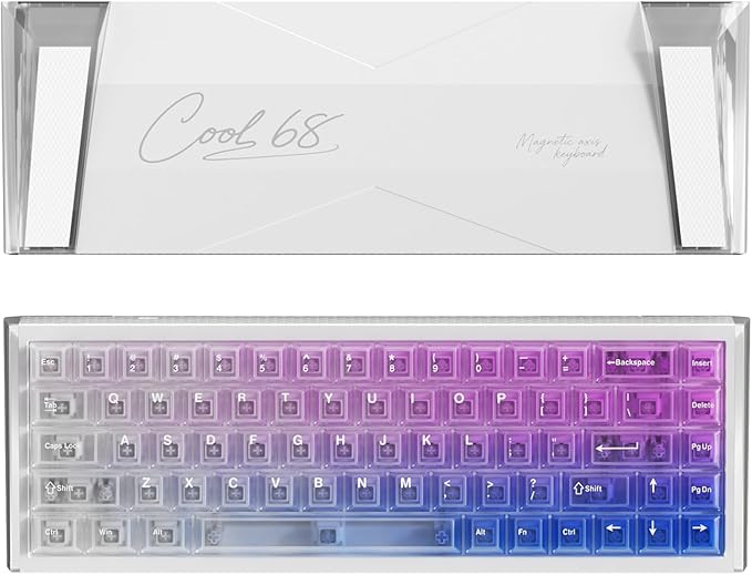 DAREU COOL68 60% Wired Gaming Keyboard Rapid Trigger Magnetic Switch Keyboard with 8000Hz Polling Rate Adjustable Actuation 0.1ms Latency Gasket Mount Hot swappable RGB Light