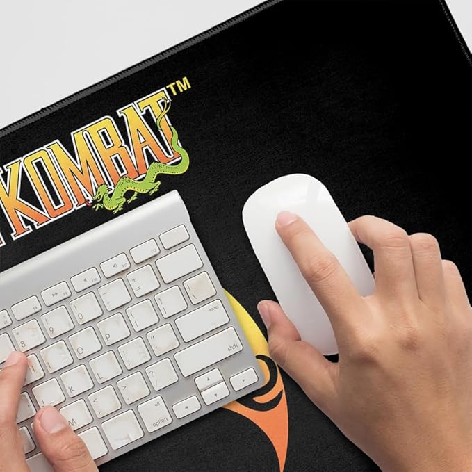 Mortal Kombat Klassic Logo Large Gaming Mouse Pad Desk Mat with Stitched Edges Non-Slip Base for Gamer Home and Office 31.5 x 15.7
