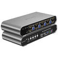 4 Computers 2 Monitors USB 3.0 HDMI KVM Switch 4K@60Hz with Hotkey Switching Automatic Switching 4 Port Dual Monitor Aluminum Digital Display USB 3.0 Audio/Mic EDID HDR10 with Cables