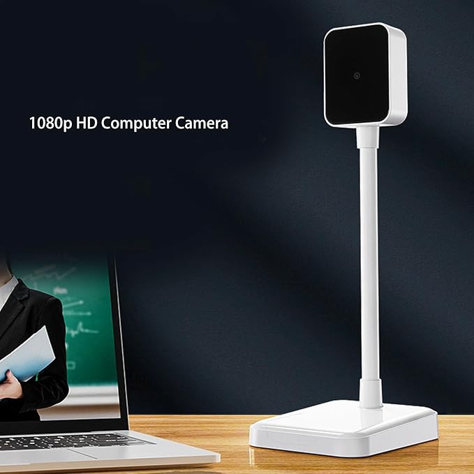 1080P Webcam with Microphone External USB HD Camera Intelligent Noise Reduction Plug and Play Adjustable Angle for Calling Conferencing Video Streaming