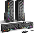 PC Speakers - 2 in 1 Detachable Computer Speakers with LED for Dynamic and Cool Gaming - Gaming Speakers with USB Cable for Desktop PC Monitor Laptop Gaming Equipment