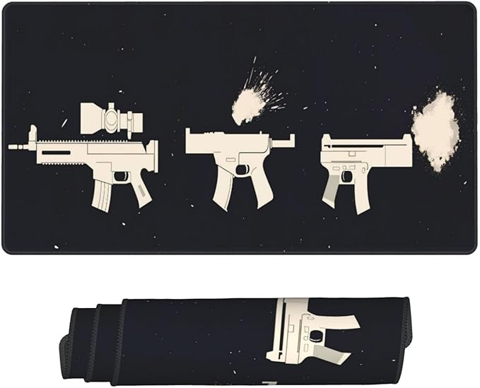 Handgun Desk Cover MatExtended Large Mouse PadComputer Laptop Mat Desk Decor for Office Game Home 30x16 Inch
