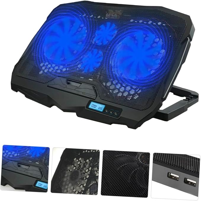 Artibetter Silent Fan Laptop Radiator Cooling Pad with Stand Stable Skid Feet Compatible with Notebooks for Office Gaming and Home Use