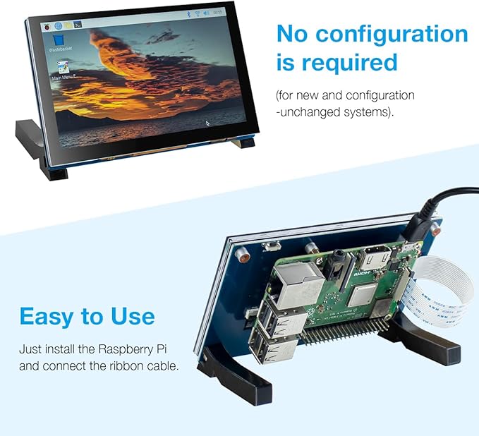 5 Inch Touchscreen IPS MIPI DSI Display Compatible with Raspberry Pi 5/4/3 800x480 Pixel Capacitive Screen Driver-Free Interface