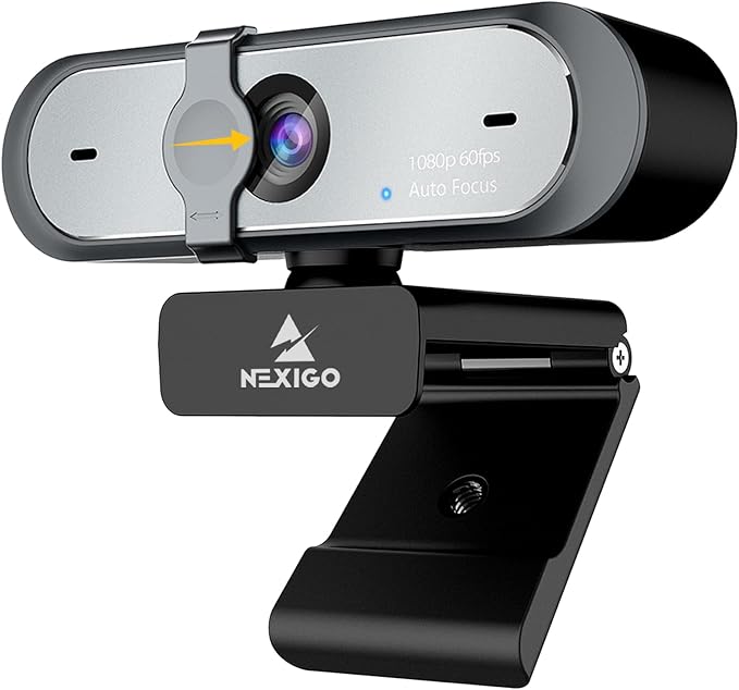 NexiGo N660P 1080P 60FPS Webcam with Software Control Dual Microphone &amp Cover Autofocus HD USB Computer Web Camera for OBS/Gaming/Zoom/Skype/FaceTime/Teams/Twitch