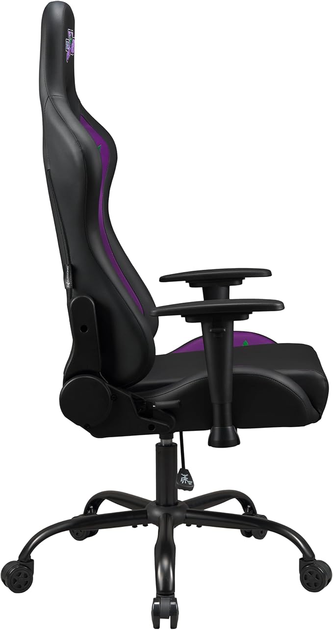 Joker - Gaming Chair or Office Chair Adult Gamer Chair Comfortable seat Integrated headrest Adjustable armrests and Height Ergonomic backrest - Black