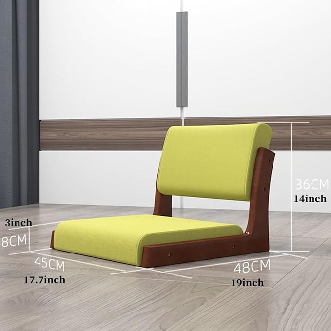 ELEFOCUS Floor Chair with Back Support Lazy Chair Cushion Bay Window Game ChairsPortable Lazy Sofa Game Meditation Floor Seating(/Gray aNatural)