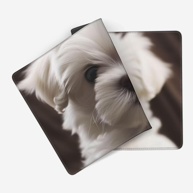 Gaming Mouse Pad Extended Full Keyboard Mat with Stitched Edges Anime Large Desk Pad with Non-Slip Base Cute Maltese Puppy Mouse Mat for Gaming and Office 16 x 35.5 inches Mousepad