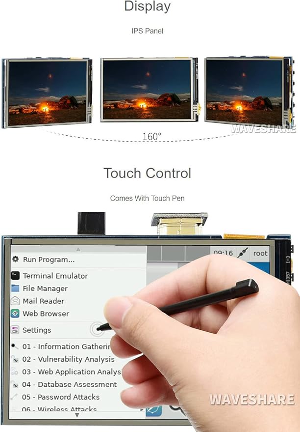 Waveshare 3.5inch Resistive Touch Screen LCD Compatible with Raspberry Pi 5/4B/3B/Zero/Zero W/Zero 2W/Pico/Pico W/Pico WH 480×320 HDMI IPS Supports Windows 11/10 / 8.1/8 / 7