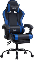 Gaming Chair Office Chair Desk Chair with Footrest Lumbar Support Headrest Armrest Task Rolling Swivel Ergonomic E-Sports Adjustable PC Gamer Chair (Blue)