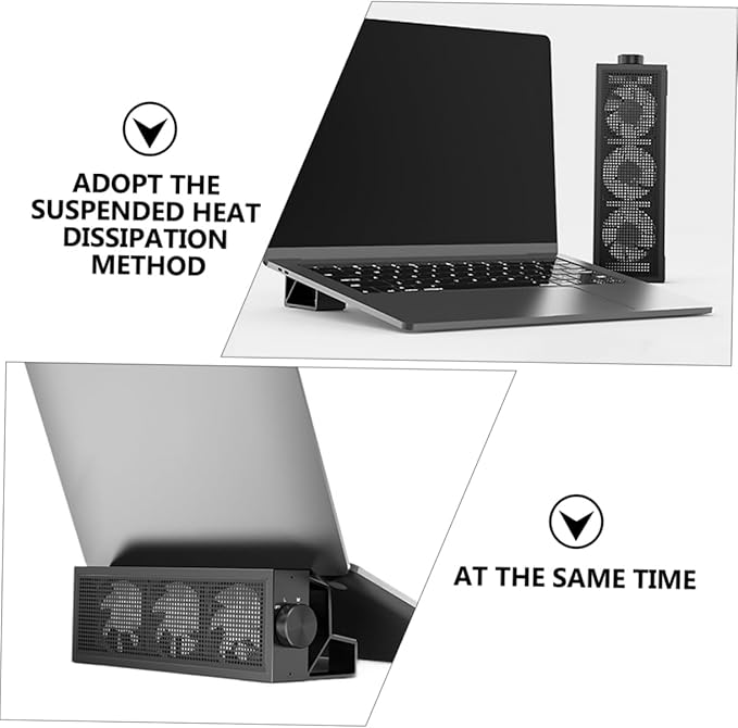 Tofficu Thickened Laptop Stand RGB Cooling Pad Gaming Laptop Accessory Detachable Fan Stand Ergonomic Design