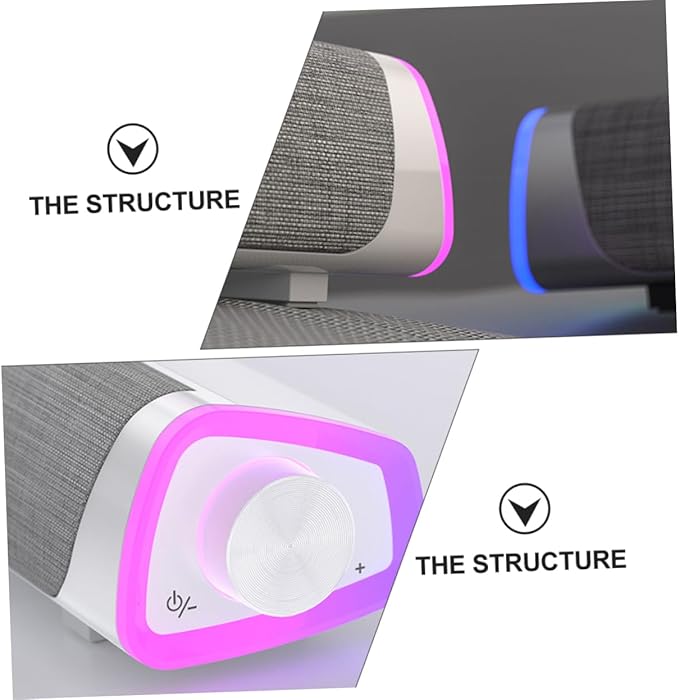 HOMSFOU Household Dual Speaker Sound Bar Stereo Sound for Desktop Laptop and Tablet White Compact Design for Space Saving and Immersive Audio