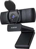 AUSDOM AF640 1080P Webcam with Microphone 90°FOV USB PC Camera Webcam with Privacy Cover Plug and Play Computer Camera for Online Calling/Conferencing Zoom/Skype/YouTube Laptop/PC