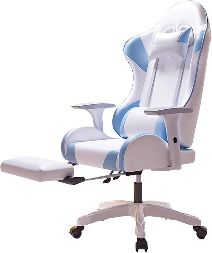 Gaming Chairs for Adults Height Adjustable Office Chair Computer Chair with Footrest for Play Work Study 360°Swivel Seat