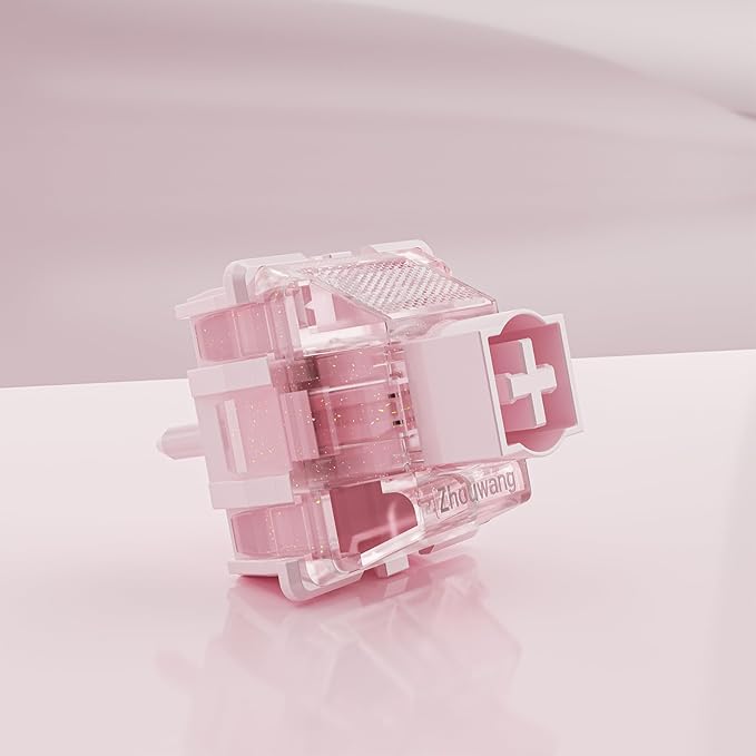 Zhouwang Starlight Pink Magnetic Keyboard Switches Linear Factory Pre-lubed Freely Setting Pre-TraveSwitches for Magnetic Gaming Keyboard（90PCS）