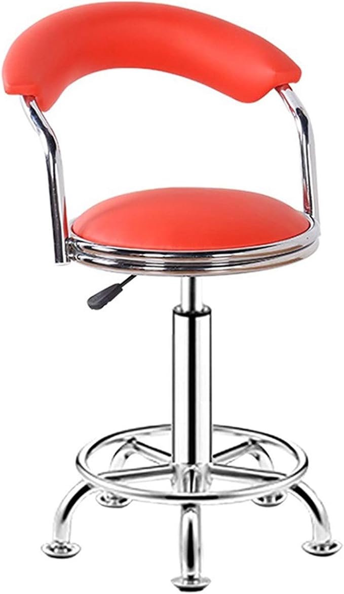 Mlaea Comfortable Simple Reception Chairs Computer Racing Gaming Chair with Height Adjustable Classroom Dormitory Hotel Chair 42 * 44-56CM(Color:Red)
