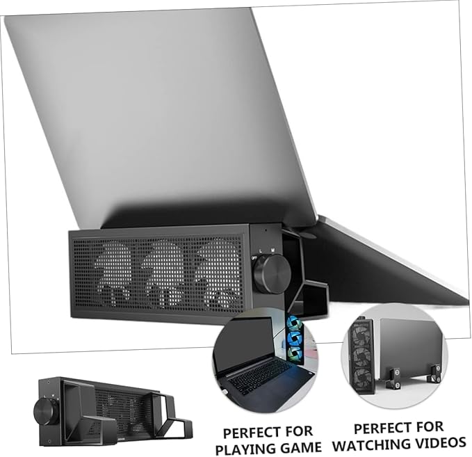 1set RGB Laptop Cooler Stand Height Ergonomic Notebook Cooling Rack for Gaming Work Portable Cooling Pad Fan Support